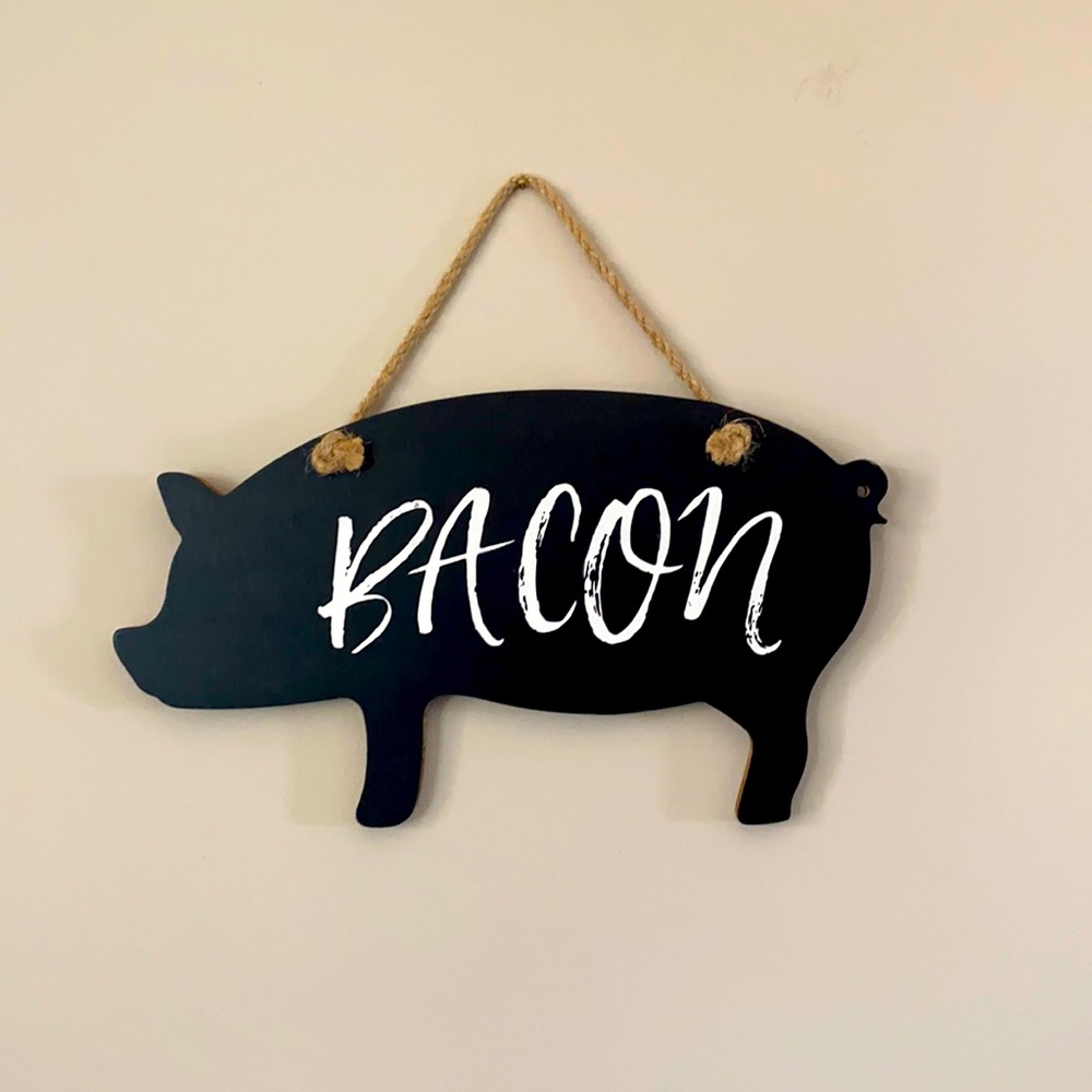 Pier 1 Pig Shaped Chalkboard Wall Art “BACON”